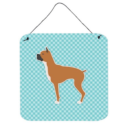 Carolines Treasures Boxer Checkerboard Blue Wall or Door Hanging Prints BB3753DS66